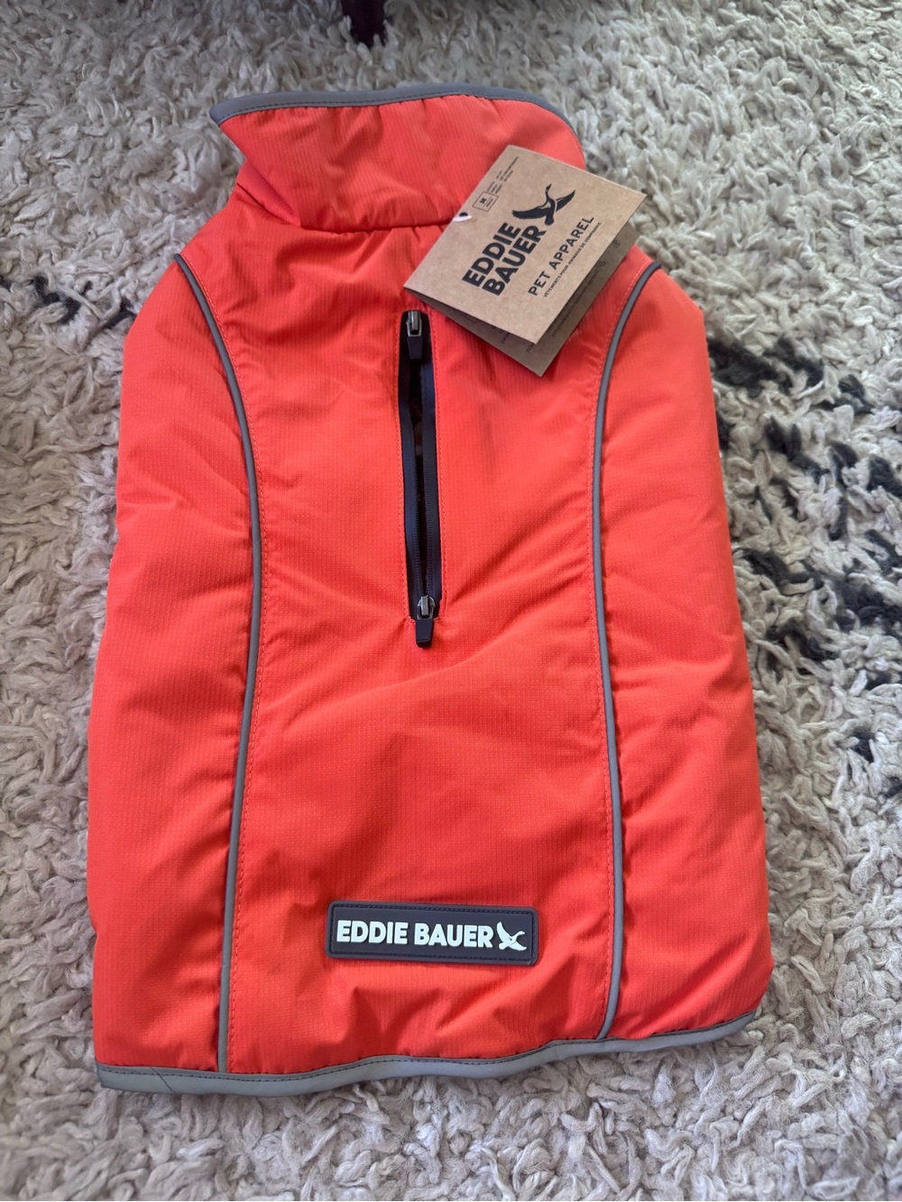 Eddie Bauer Dog Orange Puffer Jacket